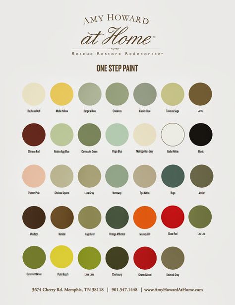 Amy Howard One Step Paint Color Card Amy Howard Painted Furniture, Amy Howard One Step Paint, Amy Howard Paint, Paint Store, Amy Howard, Refinishing Furniture Diy, Chalk Paint Colors, Chalk Paint Projects, Paint Swatches