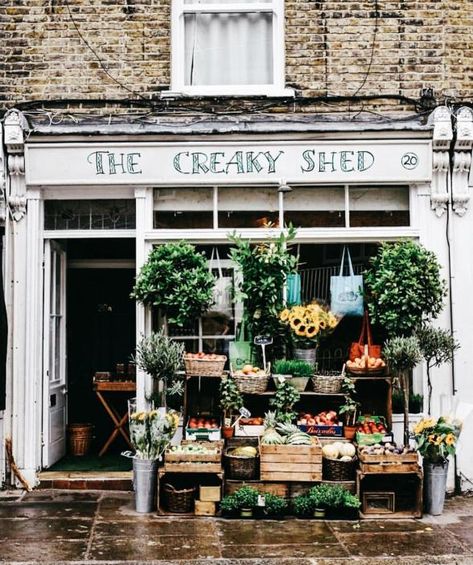 33 Inspiring Small Shops Worth Traveling For | The Creaky Shed | Photo: prettycitylondon Small Business Design, Travel Store, Florist Shop, Shop Fronts, Shop Window Design, Shop Front Design, Up House, On A Rainy Day, Shop Front