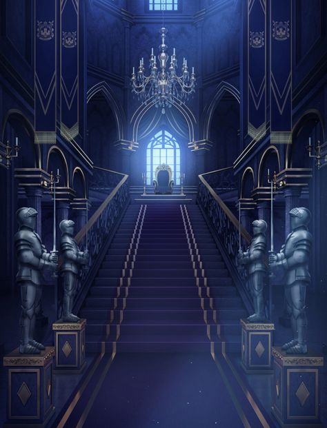 Ikemen Prince | Background | Obsidian Throne Room - Day Time Blue Throne Room Fantasy Art, Gacha Throne Background, Ffxv Background, Dark Throne Room Fantasy Art, Fantasy Castle Throne Room, Blue Castle Interior, Dragon Throne Room, Evil Throne Room, Royal Background Wallpapers