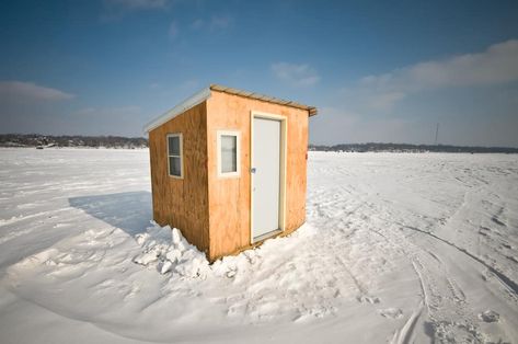 How to Build an Ice Fishing House on Budget Underground Storm Shelters, Fishing House, Ice Shanty, Ice Fishing Shack, Ice Fishing House, Storm Shelters, House On A Budget, Shelter Ideas, Fishing Shack