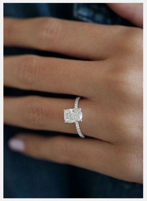 Elongated Cushion Engagement Ring 2ct, Elongated Square Engagement Rings, Emerald Cushion Cut Engagement Ring, Square Engagement Rings With Band, Square Diamond Engagement Rings, Square Cut Engagement Ring, 2 Ct Engagement Ring, Rectangle Engagement Ring, Engagement Rings Square