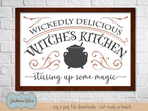 Witches Kitchen SVG download.  Fall sign svg.  Rustic Halloween Design svg.  Rustic fall svg file. Kitchen Halloween, Witches Kitchen, Halloween Kitchen Decor, Witch Clipart, Image Halloween, Kitchen Svg, Rustic Halloween, Halloween Kitchen, Fall Sign