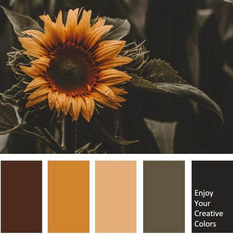 MillionShade.com - Enjoy your creative colors Rustic Yellow Color Palette, Yellow Earth Tone Color Palette, Rustic Colors Palette, Color Palettes With Brown, Yellow And Brown Color Palette, Yellow Brown Color Palette, Color Schemes With Brown, Brown Color Combinations, Rustic Colour Palette