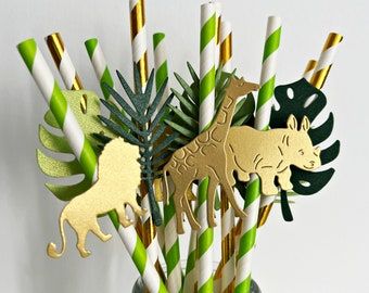 Boy Wild One 1st Birthday Straws Set of 12 Boy First - Etsy Turkey Jungle Safari Party Decorations, Safari Party Decorations, Giraffe Party, Jungle Safari Baby, Jungle Safari Baby Shower, Jungle Party Decorations, Baby Shower Safari Theme, Jungle Theme Birthday, Jungle Safari Party