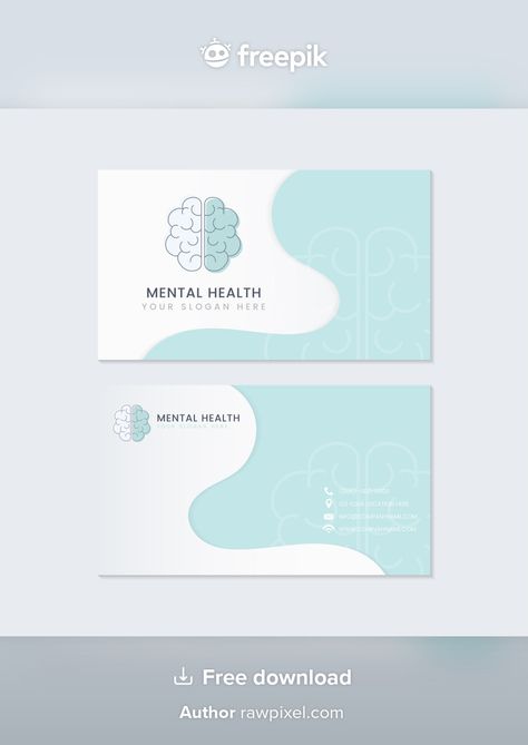 Mental health psychiatrist name card moc... | Free Vector #Freepik #freevector #background #business-card #mockup #business Health Card Design, Psychology Business Card Design, Psychology Visit Card, Visiting Cards Design Psychologist, Mental Health Brochure Layout, Graphic Editing, Professional Business Cards, Name Cards, Business Cards