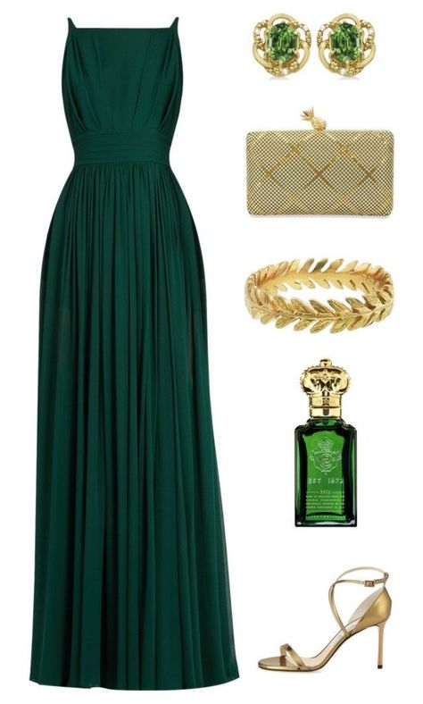 Formal Green Dress, Dress Polyvore, Elegant Gowns, Cathy Waterman, Clive Christian, Dresses Elegant, Looks Chic, Dressy Outfits, Elie Saab