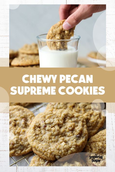 These buttery, chewy pecan cookies are a copycat version of the popular Great American Cookie Company Chewy Pecan Supreme. With minimal ingredients, these fan favorites come together and can be baked in less than 30 minutes. Enjoy with a cup of coffee or a glass of milk. Good luck eating just one! Great American Cookie Company Chewy Pecan Cookies, Chewy Pecan Supreme Cookies, Chewy Pecan Cookies, Great American Cookie Recipe, Cookie And Bar Recipes, American Cookies Recipe, Great American Cookie Company, Great American Cookie, Pecan Sandies Cookies