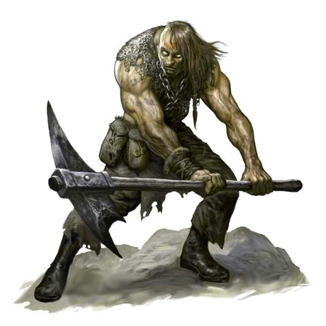 Undead JuJu Zombie Human Pickaxe Fighter - Pathfinder PFRPG DND D&D 3.5 5th ed d20 fantasy Fantasy Undead, Barbarian Dnd, Pathfinder Character, Zombie Art, Great River, Forgotten Realms, Warhammer 40k Artwork, Dnd Art, Fantasy Monster