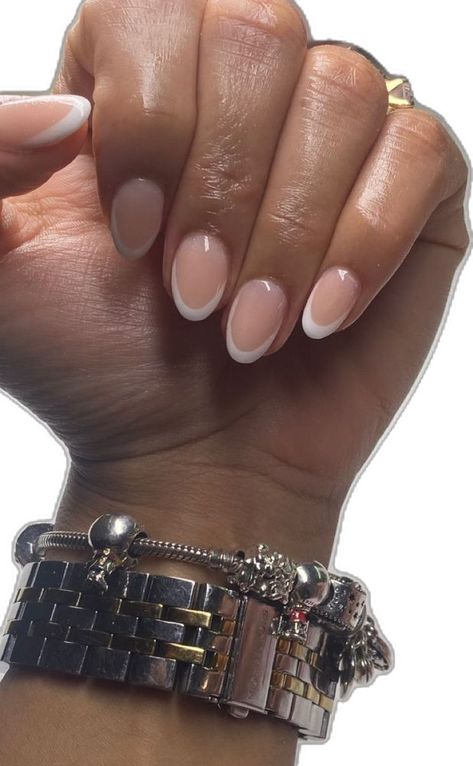 Gel Overlay Nails, Natural Looking Acrylic Nails, Short Classy Nails, Natural Nails Manicure, Overlay Nails, Neon Acrylic Nails, Red Gel Nails, White Tip Nails, Drip Nails