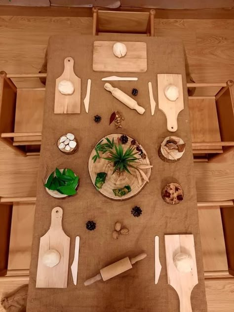 Reggio Dramatic Play Area, Reggio Provocations Preschool, Malleable Area Eyfs, Reggio Inspired Activities, Reggio Emilia Activities, Playdough Area, Reggio Provocations, Reggio Emilia Classroom, Reggio Inspired Classrooms