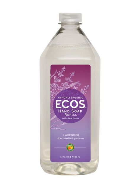 ECOS | Hypoallergenic Hand Soap Refill, Lavender Soap Leaves, Lavender Hand Soap, Free Fair, D Vitamin, Grapefruit Seed Extract, C Vitamin, Lavender Plant, Primrose Oil, Liquid Hand Soap