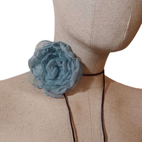 Excited to share this item from my #etsy shop: Chiffon Rose Choker Necklace, Handmade fashion teal blue flower strip cord, Plus size women girlfriend wrap collar, Boho vintage style Choker Necklace Handmade, Boho Vintage Style, Rose Choker, Flower Choker Necklace, Fabric Rose, Flower Choker, Vintage Boho Fashion, Fabric Roses, Layering Necklace