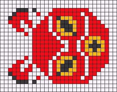 Alpha Friendship Bracelet Pattern #18224 added by bbook. Princess, mononoke, mask, miyazaki. Princess Mononoke Cross Stitch, Princess Mononoke Pixel Art, Princess Mononoke Perler Beads, Princess Mononoke Alpha Pattern, Alpha Pattern Ghibli, Ghibli Kodama, Princess Mononoke Mask, Ghibli Crochet, Mononoke Mask