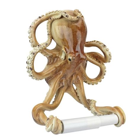 Design Toscano Tentacles Bathroom Toilet Paper Holder - Walmart.com - Walmart.com Octopus Bathroom, Beach Theme Bathroom Decor, Bathroom Toilet Paper Holder, Bathroom Toilet Paper, Octopus Decor, Wall Mount Toilet, Bathroom Projects, Bathroom Toilet Paper Holders, Nautical Bathroom Decor