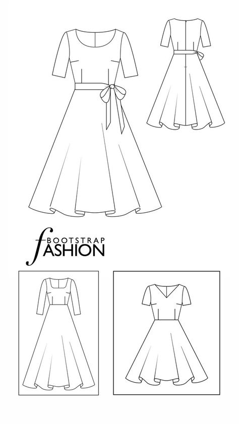 Fit And Flare Dress Sewing Pattern, Fit And Flare Dress Pattern Free, Clothes Modification, Fit And Flare Dress Pattern, Flared Skirt Pattern, Pleated Circle Skirt, Dress Templates, Flare Dress Pattern, Half Circle Skirt