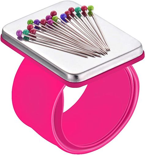 EXTCCT Sewing Magnetic Pin Cushion, Slap On Wrist Magnetic Pin Holder, Magnet Wrist Band for Hairstyling and Hook and Eye Latch Clothing (Pink) : Amazon.ca: Home Magnetic Pin Cushion, Bobby Pin Holder, Pink Amazon, Pin Holder, Pins And Needles, Wrist Band, Hook And Eye, Embroidery Needles, Pin Cushion