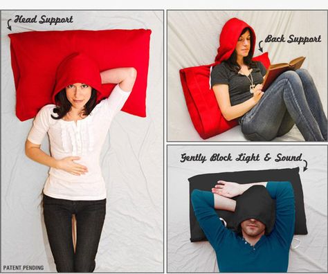 *HoodiePillow Pillowcase, A Pillowcase with a Built-in Sweatshirt Hood - http://laughingsquid.com/hoodiepillow-pillowcase-a-pillowcase-with-a-built-in-sweatshirt-hood/?utm_source=feedburner_medium=feed_campaign=Feed%3A+laughingsquid+%28Laughing+Squid%29 Hoodie Pillow, When You Sleep, Take My Money, Perfect Pillow, Look Cool, More Fun, Pillowcase, A Table, Sewing Projects