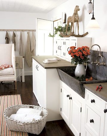 Love this soapstone sink for a laundry room. Nancy Fishelson, Soapstone Sink, Soapstone Kitchen, Laundry Room/mud Room, Mudroom Laundry Room, Floor Stain, Mudroom Design, Laundry Mud Room, Utility Rooms