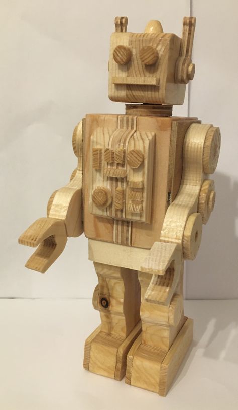 Wood Robot Diy Robot, Wood Toys, Wooden Crafts, Handmade Wood, Wooden Diy, Handmade Wooden, Diy Projects, Toys, Wood