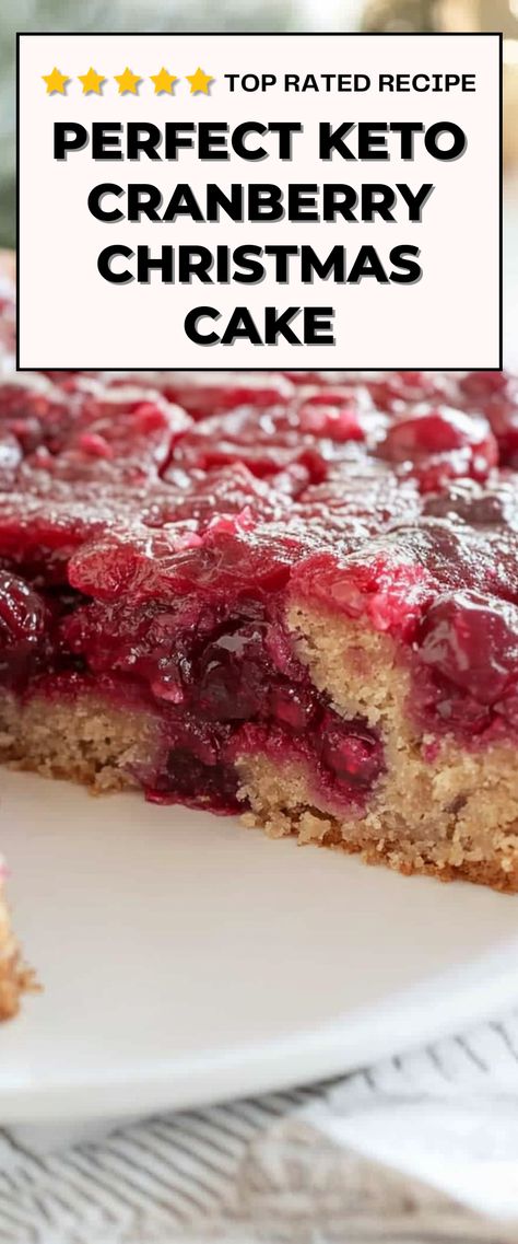 Image for Keto Cranberry Christmas Cake Keto Friendly Christmas Treats, Keto Christmas Cake Recipes, Low Carb Cranberry Recipes, Sugar Free Desserts Christmas, Christmas Desserts Sugar Free, Keto Christmas Sides, Best Desserts For Diabetics, Keto Fruit Cake Recipe, Low Carb Christmas Side Dishes