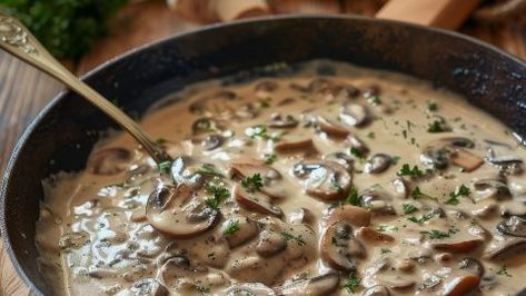 Wild Mushroom Cream Sauce Recipe Mushroom Cream Sauce, Cream Sauce Pasta, Cream Sauce Recipe, Mushroom Cream Sauces, Large Fries, Cream Sauce Recipes, Wild Mushroom, Mushroom Sauce, Gluten Free Cheese