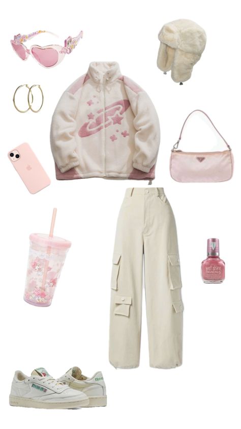 Y2k Outfits Pink And White, Y2k Cold Weather Outfits, Pink Y2k Winter Outfits, Pink Jacket Outfit Y2k, Pink Y2k Style Winter Tops, Y2k Cute Outfits Pink, Winter Fits Y2k, Cold Weather Outfits For School, Y2k Winter Fashion