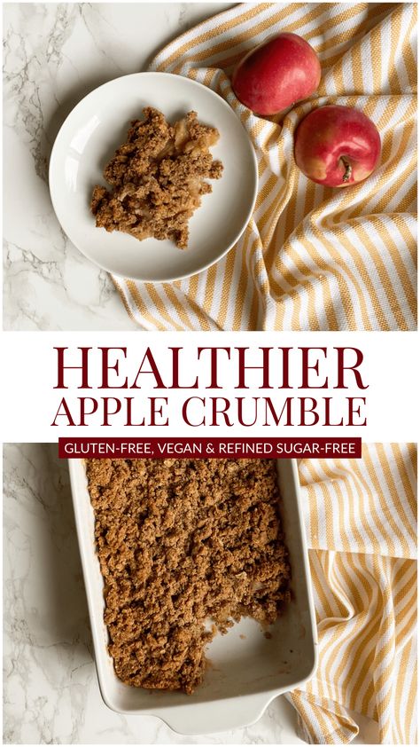 Healthier Apple Crumble - Live Simply Healthy Apple Crumble With Oats, Healthy Cocoa, Gluten Free Apple Crumble, Healthy Apple Crumble, Vegan Fall Recipes, Fall Vegan Recipes, Inflammatory Recipes, Low Gi, Vegan Blog