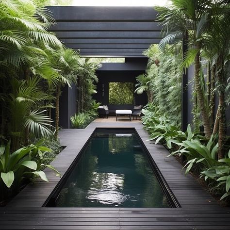 Design 🏡 . . . . #ai #aiart #aiarchitecture #aiinterior #aiinteriors#midjourney #chatgpt #design #modernarchitecture #modern #art… | Instagram Rooftop Garden With Pool, Japanese Pool, Pools Ideas, Indoor Pool House, Indoor Swimming Pool Design, Atrium Design, Indoor Pool Design, Zen House, Japanese Home Design