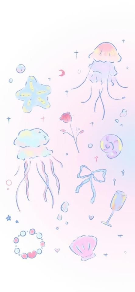 Simple Jellyfish Wallpaper, Kawaii Ocean Wallpaper, Cute Jellyfish Wallpaper, Pink Sea Wallpaper, Jellyfish Aesthetic Wallpaper, Loopy Wallpaper, Jellyfish Wallpaper Aesthetic, Pink Jellyfish Wallpaper, Jelly Fish Wallpaper