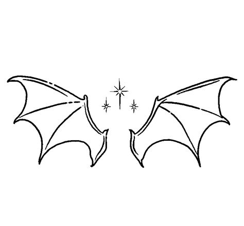 Bat Wing Sketch, Bat Wings Sketch, Bay Wings Tattoo, Wings Above Knee Tattoo, Bat Wing Outline, Bat Wings Outline, Bat Wings Tattoo Design, Small Bat Wings Tattoo, Bat Wings Acotar