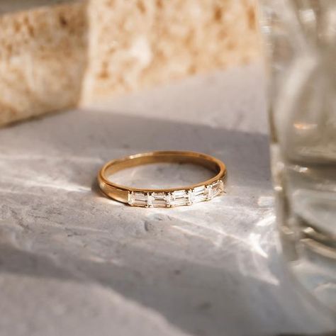 Julie Ring | Linjer Outfit Band, Silver Rings For Women, Baguette Ring, Gold And Silver Rings, Half Eternity Band, Big Rings, Jewelry Photography, Sustainable Jewelry, Traditional Jewelry