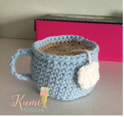 Tea Cup Amigurumi Free Crochet, Teacup Crochet Pattern Free, Tea Cup Crochet Pattern, Crochet Teacup Pattern Free, Crochet Coffee Cup Amigurumi Free Pattern, Crochet Tea Set Free Pattern, Crochet Tea Cup Pattern Free, Tea Bag Crochet, Crochet Tea Bag