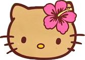 Hawaii Hello Kitty Gif, Gyaru Png, Hello Kitty Hibiscus, Summer Hello Kitty, Hawaii Hello Kitty, Hawaiian Hello Kitty, Tan Hello Kitty, Hello Kitty Beach, Tropical Stickers