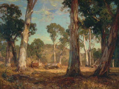 Hans Heysen, Drawing Trees, Australia Landscape, Australian Painting, Environment Painting, Landscape Art Quilts, Australian Painters, Gum Tree, Australian Landscape