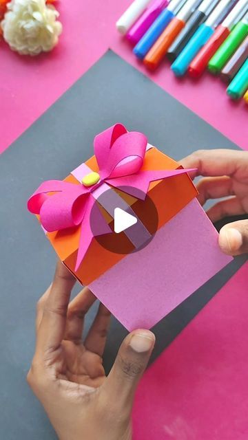 Neeta Chourasia on Instagram: "How To Make Gift Box 🎁 | DIY Gift Box 
.
.
.
.
.
.
.
.
.
.
.
#giftbox #gift #giftideas #gifts #box #giftsforher #handmade #hampers #love #giftboxes #giftsforhim #birthday #giftboxmurah #birthdaygiftbox #gifting #birthdaygifts" How To Make Gift Boxes Birthday, Handmade Gift Boxes Ideas, Box Diy Gift, Happy Birthday Crafts, Painting Birthday, Gifts Box, Handmade Birthday Gifts, Gift Box Birthday, Box Cards