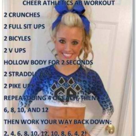 Cheer Athletics Ab Workout- not a cheer leader but this looks promising. Cheer Athletics Abs, Cheer Abs, Cheer Conditioning, Cheer Stretches, Cheerleading Tips, Cheer Tips, Cheerleading Workouts, Cheerleading Workout, Cheer Tryouts