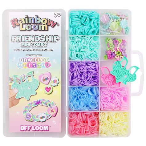 Buy the Rainbow Loom® Friendship Mini Combo™ Bracelet Kit at Michaels. Make unique bracelets with this fun Friendship Mini Combo Bracelet Kit. Make unique bracelets with this fun Friendship Mini Combo Bracelet Kit. Use the included charms, rubber bands, stickers and more. Details: Includes assorted colors 2, 282 pieces Michaels exclusive Instructions included For ages 7 and upContents: 2, 100 rubber bands 100 c-clips 40 button charms 40 stickers 2 BFF Looms | Rainbow Loom® Friendship Mini Combo™ Preppy Rainbow Loom Bracelets, Rainbow Loom Kit, Rubber Band Bracelet Kit, Loom Bracelets Rubber Band Kit, Hello Kitty Rainbow Loom Bracelet, Rainbow Loom Bracelet Kit, Two Peg Rainbow Loom Bracelets, Rainbow Loom Bff Bracelets, Jewelry Looms