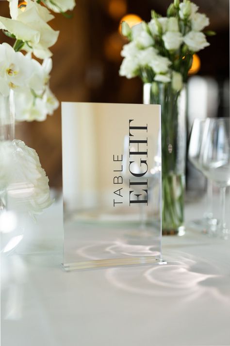 Wedding Signage Table, Mirror Table Numbers, Wedding Table Signage, Modern Table Numbers, Wedding Reception Signage, Table Number Signs, Reception Signage, Number Signs, Signing Table Wedding