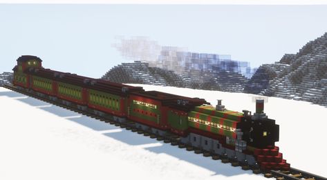 Train In Minecraft, Minecraft Steam Train, Minecraft Railroad, Minecraft Railway Ideas, Minecraft Train Station, Minecraft Train, Minecraft Create, Minecraft Steampunk, Minecraft City Buildings