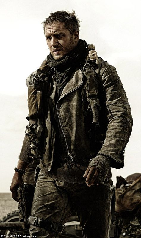 Well liked on screen: Tom was a hit in the latest Mad Max film, Fury Road... Tom Hardy Mad Max, Mad Max Costume, Max Rockatansky, Imperator Furiosa, Wasteland Warrior, Post Apocalyptic Costume, Apocalyptic Clothing, Apocalyptic Fashion, Mad Max Fury