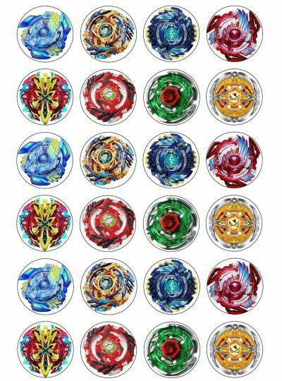 Beyblade Birthday Party, Beyblade Birthday, Edible Cupcake Toppers, Party Printables Free, Edible Ink, Wafer Paper, Cool Pokemon, Cake Toppings, Beyblade Burst