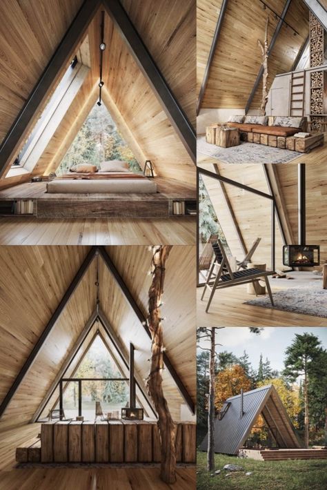 A Frame House Interior, Cabin In Forest, Carpathian Mountains Ukraine, A-frame Interior, People Architecture, Scandinavian Cabin, A Frame Cabin Plans, Pod House, Smelling Good