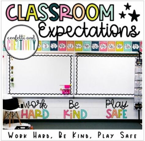 Pretty Classroom, Wall Decor Classroom, Bright Classroom, Teacher Toolbox Labels, Classroom Wall Decor, Classroom Expectations, Classroom Makeover, Classroom Management Tool, Classroom Quotes