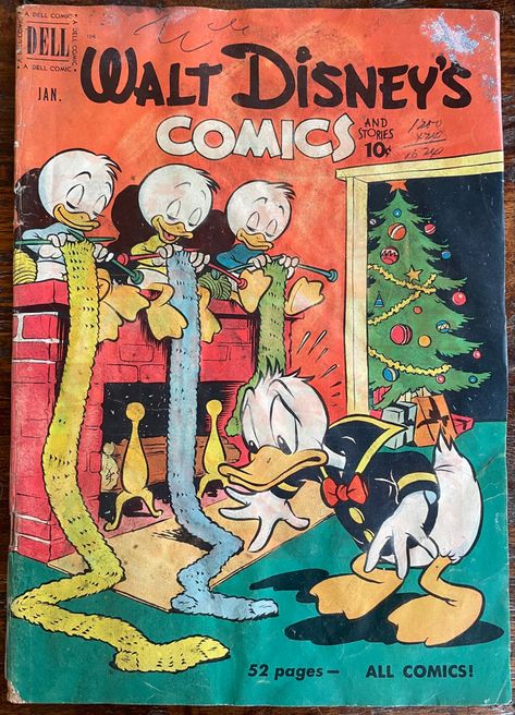 Comic Book Christmas, Disney Book Cover Design, Dc Christmas Dc Comics, Disney Magazine Covers, Mickey's Once Upon A Christmas, Christmas Comics, Dell Comic, Comic Covers, Walt Disney