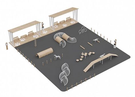 Dog Park Plan Design, Dog Park Architecture, Dog Parks Ideas, Dog Park Design Architecture, Dog Park Design Ideas, Pet Park Design, Doggie Playground, Playground For Dogs, Pet Playground