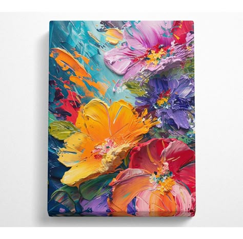 Abstract Floral Paintings Acrylics, 2 Piece Art, Thick Paint, Abstract Art Images, Acrylic Paintings On Canvas, Flowers Paintings, Abstract Art Paintings, Paint Canvas, Prints On Canvas