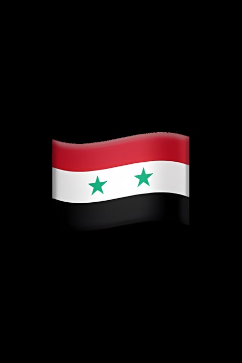 The emoji 🇸🇾 depicts the flag of Syria, which consists of three horizontal stripes of red, white, and black colors. In the center of the white stripe, there are two green stars that represent Syria and Egypt. The red stripe symbolizes the bloodshed in the country's struggle for independence, the white stripe represents peace, and the black stripe represents the dark past of the country. Flag Of Syria, Syrian Flag, Emoji Copy, Flag Emoji, Apple Emojis, Emoji Dictionary, Syria Flag, The Emoji, Roblox T-shirt