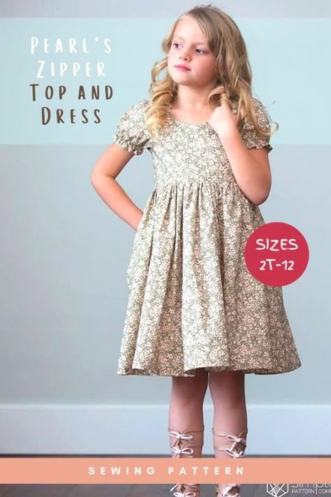 Toddler Flutter Sleeve Dress Pattern Free, Dress Pattern For Kids Girl, Easy Kids Dress Pattern Free, Puff Sleeve Dress Sewing Pattern, Free Girls Sewing Patterns, Toddler Girl Dress Pattern Free, Kids Dress Sewing Pattern, Kids Dress Patterns Free, Girls Dress Patterns Free