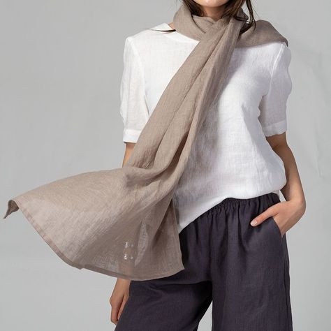 Knotium on Instagram: “. Linen layers of comfort and elegance. Sustainable too 🌱 . Find this and more via link in bio or www.knotium.etsy.com” Linen Layers, Linen Gauze, Linen Scarf, Sheer Scarf, Linen Scarves, Linen Style, Look Plus, Pure Linen, Unisex Fashion