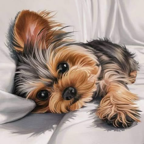 Yorkie Painting, Yorkie Moms, Cute Dogs Images, Yorkie Terrier, Yorkie Lovers, 강아지 그림, Cute Animals Puppies, Very Cute Dogs, Yorkie Dogs